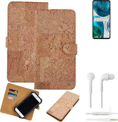 Produktbild von K-S-Trade Hülle kompatibel mit Motorola Moto G52 + in ear Kopfhörer Kork Handyhülle Cover  Schutzhülle TPU Case Bumper in Hellbraun, (1x)