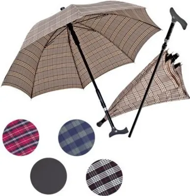 Produktbild von Stockschirm TWIN mit Fritzgriff, verstellbar>>>>Farbe: schwarz/weiß/rot