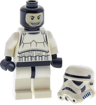 Produktbild von 1x Lego Minifigur Star Wars Imperial Stormtrooper weiß Kopf schwarz 10236 sw0366