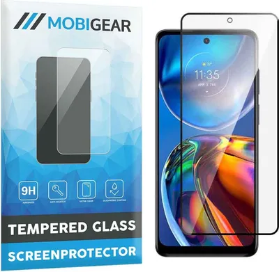 Produktbild von Mobigear Premium  Motorola Moto E32 Panzerglas Gehärtetes Glas Displayschutz - Hüllenfreundlich - Schwarz