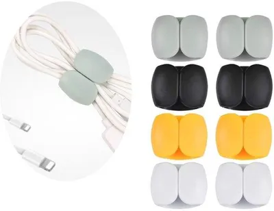 Image de Attaches autocollantes pour câbles - Lot de 8 - Organisateur de câbles - Attaches pour câbles - Attaches pour câbles résistantes à la poussière