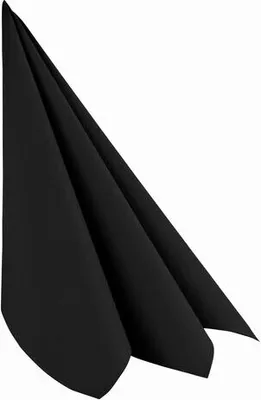 Produktbild von 50x Servietten Airlaid 40x40cm 1/4 -Falz stoffähnlich hochwertig schwarz