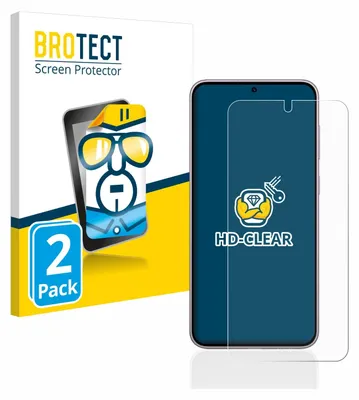 A product image showing packaging for a screen protector and the screen protector itself on a smartphone.