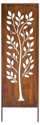 Produktbild von Sichtschutz Metall - 160 cm x 50 cm - Edelrost - Rostoptik Sichtschutz für Garten - Sichtschutzelement - Sichtschutzwand - Gartendekoration Zaun