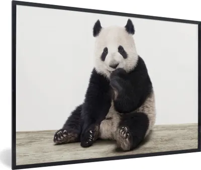 Produktbild von MuchoWow® Gerahmtes Poster Panda - Tiere - Jungen - Mädchen - Pandabär 30x20 cm - Poster mit Schwarzem Bilderrahmen Wandposter Rahmen Foto Bilder - Kunstdruck - Bild-Poster