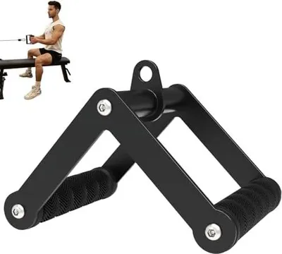 Produktbild von Fitarc Doppel D Rudergriff Kabelzug Zubehör fürs Fitnessstudio, Rutschfester V Griff Aufsatz für Home Gym Geräte, T Bar Rudergriff für Rückentraining, Latzug Zubehör und Kabelmaschinen Aufsatz