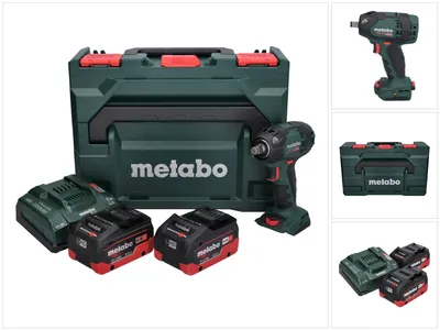 Obrázok produktu pre Akumulátorový rázový uťahovák Metabo SSW 18 LTX 300 BL 18 V 300 Nm 1/2" bez kefiek + 2x akumulátor 8,0 Ah + nabíjačka + metaBOX