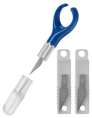 Skalpell-Set Hobbymesser mit 12 Klingen, blau, 76,2 mm