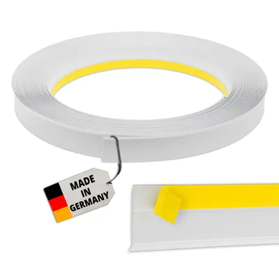 Produktbild von 5 Meter | PVC Fensterleiste 30mm | mit Lippe | Farbe = Weiß | Abschlussleiste Flachleiste Zierleiste Leiste Kunststoffleiste Fenster Montage