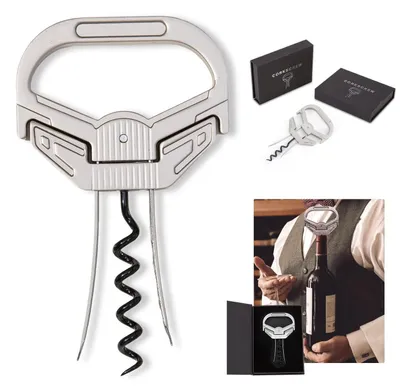 Immagine prodotto di Set di accessori per vino, con tagliacapsule, cavatappi per vini invecchiati, in acciaio inossidabile, confezione regalo