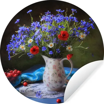 Produktbild von MuchoWow® - Tapetenkreis - Wandbild rund - Schlafzimmerdekoration - Wanddeko - runde Tapete - Kunst für zu Hause