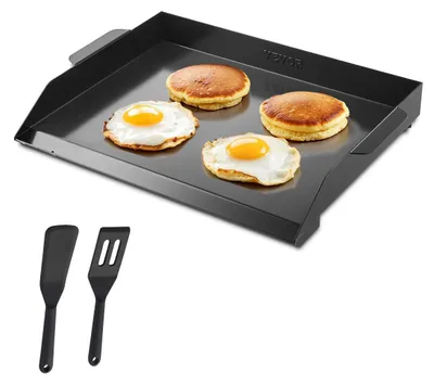 Immagine prodotto di VEVOR padella per grigliare Acciaio al carbonio, padella rettangolare universale (502 x 370 mm) per grigliate teppanyaki, fornello domestico portatile con maniglia