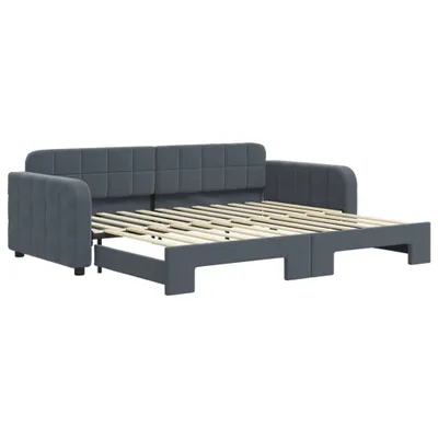 Produktbild von Tagesbett Ausziehbar Dunkelgrau 90x200 cm Samt