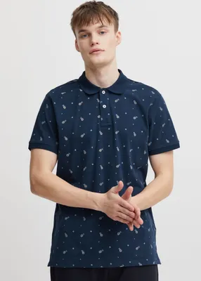 Produktbild von Blend 20715471 Polo Herren Poloshirt Polohemd Fruchtmuster Polokragen Regular Fit Pique-Qualität