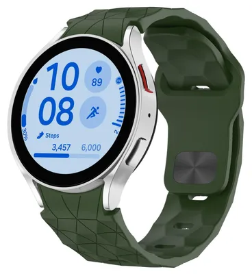 Immagine prodotto di Per Samsung Galaxy Watch FE / 6 / 5 / 4 40 mm Silicone calcio Design sostituzione braccio banda verde scuro