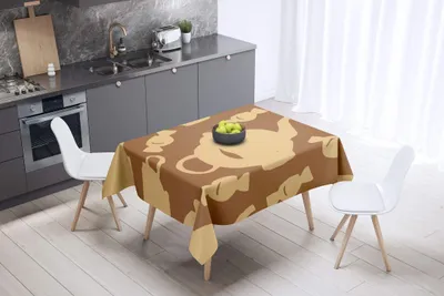 Tischdecke, Anti-Schimmel, 100% Polyester, 140x140 cm, Braun
