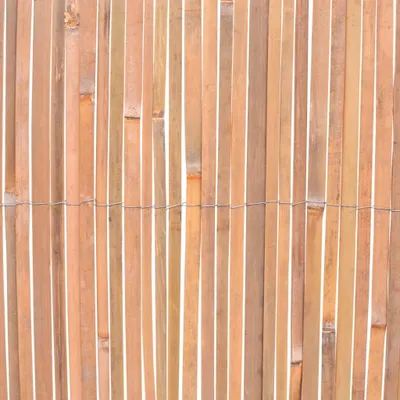 A close-up, full-frame shot of a bamboo fence.