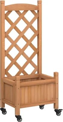 Immagine prodotto di Fioriera con Traliccio e Ruote Marrone Legno Massello di Abete