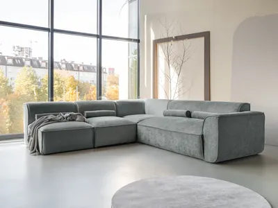 Produktbild von MIUFORM Flex Felix Modulares 6-Sitzer Ecksofa MIUFORM Flex Felix Modulares Ecksofa L-FORM LINKS - 265 x 248 cm - Olive - Sofa Couch