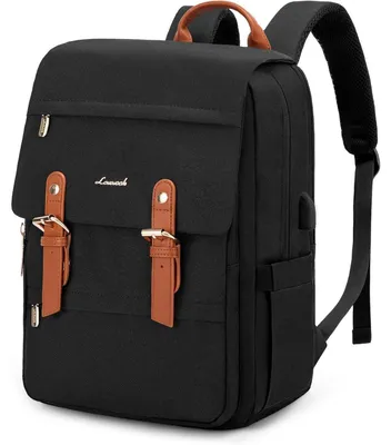 Produktbild von Schulrucksack Teenager Mädchen Rucksack Damen Herren Wasserdicht Laptop Fach 17 Zoll Schwarz
