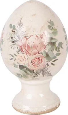 Obrázok produktu pre Clayre & Eef Dekoratívne vajce Ø 12x19 cm Béžová keramika