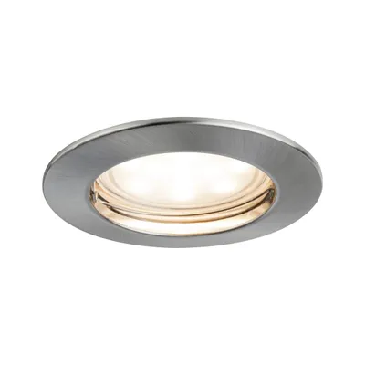 Produktbild von Paulmann Einbauleuchten Set Coin dimmbar satiniert rund starr LED 1x7W 2700K 230V 51mm Eisen gebürstet/Alu Zink