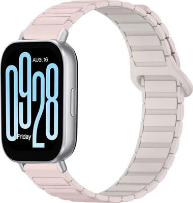 Obrázek produktu pro Pro Xiaomi Redmi Watch 5 Active Dvoubarevný silikonový magnetický náhradní pásek na ruku Pink