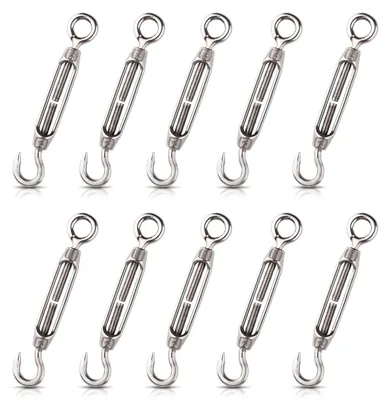 Produktbild von Set mit 10 Edelstahl-Kabelspannern für Sonnensegel