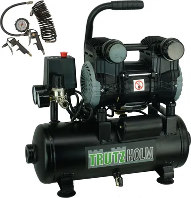 Produktbild von Silent Flüsterkompressor tragbar 9L Kompressor leise, ölfrei, 900 W, 57 dB(A) , 8 bar inkl. Zubehör