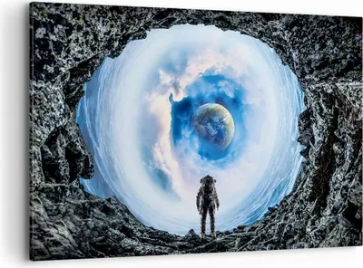 Produktbild von Bild auf Leinwand - Leinwandbild - Kosmos Planet - 120x80cm - Wand Bild - Wanddeko - Wandbilder - Leinwanddruck - Bilder - Kunstdruck - Wanddekoration - Leinwand bilder - Wandkunst - AA120x80-4025