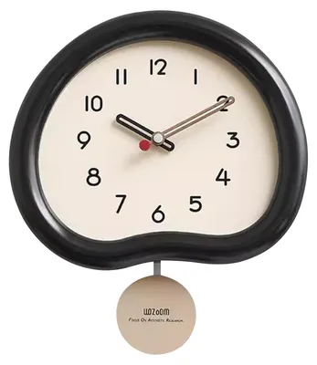 Holzwanduhr mit Pendel, modern, rund, 30x34,5 cm, Holz