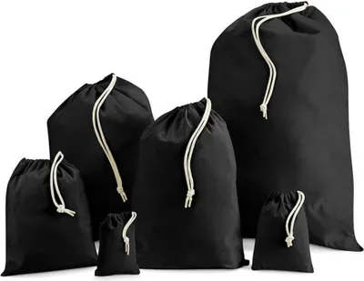 Immagine prodotto di Westford Mill W915 | Borsa in cotone riciclato - Colore: nero - Taglia: S