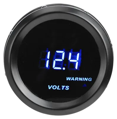 Zdjęcie produktu dla 2 cale/52 mm cyfrowy miernik napięcia samochodowego z czarną obudową i cyfrowym wyświetlaczem napięcia 12 V
