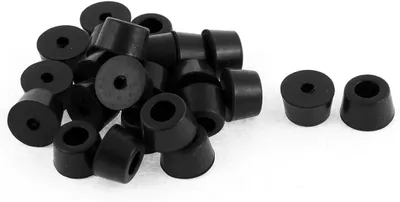 Produktbild von Stuhlbeinschoner aus Gummi, 8 mm Lochdurchmesser, 17 mm x 10 mm, rutschfest, rund, 24 Stück