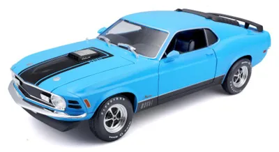 Image de Maisto 31453B - Voiture miniature - Ford Mustang Mach 1 '70 (bleue, échelle 1:18)