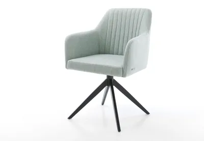 Produktbild von DELIFE Drehstuhl Greg-Flex Stripes Mint Kreuzgestell breit Schwarz 360° drehbar Wippfunktion