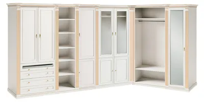 Produktbild von Edler Weißer Kleiderschrank Schlafzimmer Schränke Stilvolle Holz Möbel