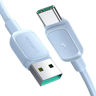 Produktbild von Joyroom USB-A/USB-C Kabel 3A, 1,2 m, Multi-Color Serie A14 - Blau