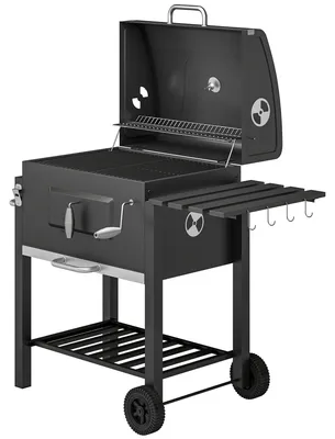 Obrázok produktu pre Outsunny grilovanie na drevené uhlie grilovací vozík BBQ grilovanie na drevené uhlie záhradný gril