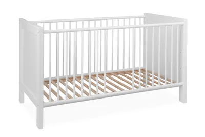 Produktbild von Finori Landwood 66B Babybett in Weiß inkl.Lattenrost mit 3 herausnehmbaren Stangen