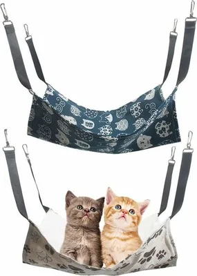 Produktbild von Katzenhängematte 2er-Pack Hängemattenbett Schaukelmatratze Katzenkäfigdecke Hängematte Fensterhängematte Atmungsaktives Katzenhängebett Doppellagiger Katzenkäfig Zuhause