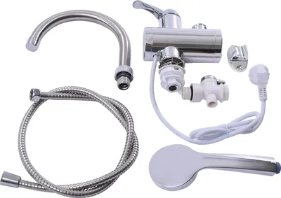 Obrázek produktu pro Elektrický vodovodní kohoutek – průtokový ohřívač vody 007 – 3000 W – 220 V 50 Hz – 30–60 °C – IPX4 – zástrčka EU – ABS + nerezová ocel – stříbrná barva