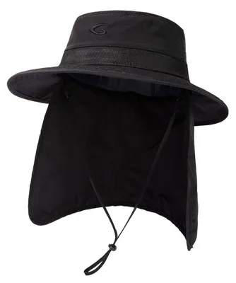 Produktbild von Herren Sonnenhut mit Nackenschutz UV-Schutz 50 Wasserabweisend Faltbar Atmungsaktiv Breite Krempe Schwarz M-L