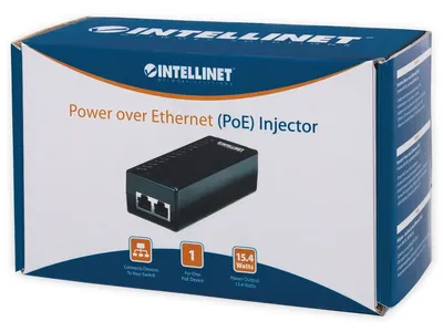 Produktbild von INTELLINET PoE Injektor 1-Port 48V DC IEEE 802.3af       sw retail