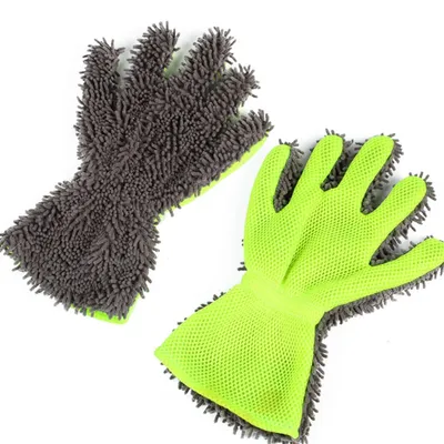 Obrázok produktu pre Štetka na umývanie s piatimi prstami, sivá, materiál: chenille, 1 kus, vhodná na umývanie auta a domácnosti