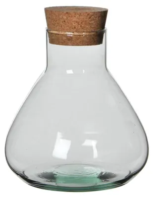 Produktbild von Mica Decorations Vase Terrarium - rund - mit Kork - Glas - 17 x 18 cm - transparent - Korkverschlu