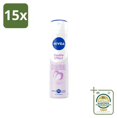 Produktbild von 15 x NIVEA Double Effect Anti-Transpirant Spray - 150 ml - Vorratspackung - 15 Stücke