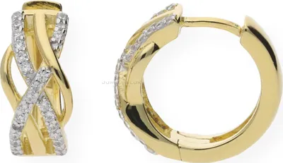 Produktbild von Creolen Silber 925 Gold plattiert Zirkonia JL10-06-0310 JuwelmaLux