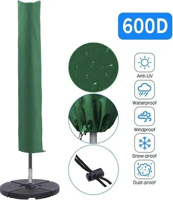 Zdjęcie produktu dla Wodoodporny parasol ogrodowy, wytrzymały, zielony, tkanina Oxford 600D, 153 cm
