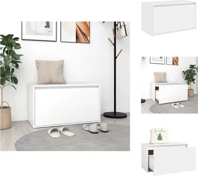 Produktbild von vidaXL Flurbank 80x40x45 cm Weiß Holzwerkstoff -  Truhen- & Flurbänke